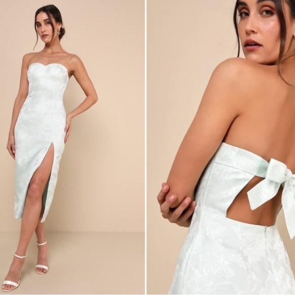 LULU's Prom Wedding Cocktail Sexy Classy Chic Floral Midi Dress NWOT - Picture 1 of 3